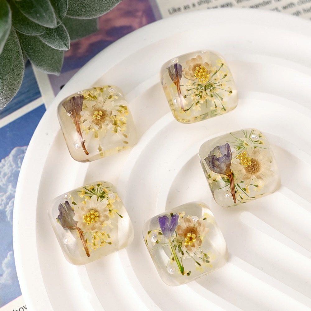 Dried Flower Bulk - Temizle Kurutulmuş Çiçek Kubbe Reçine Düğmeler