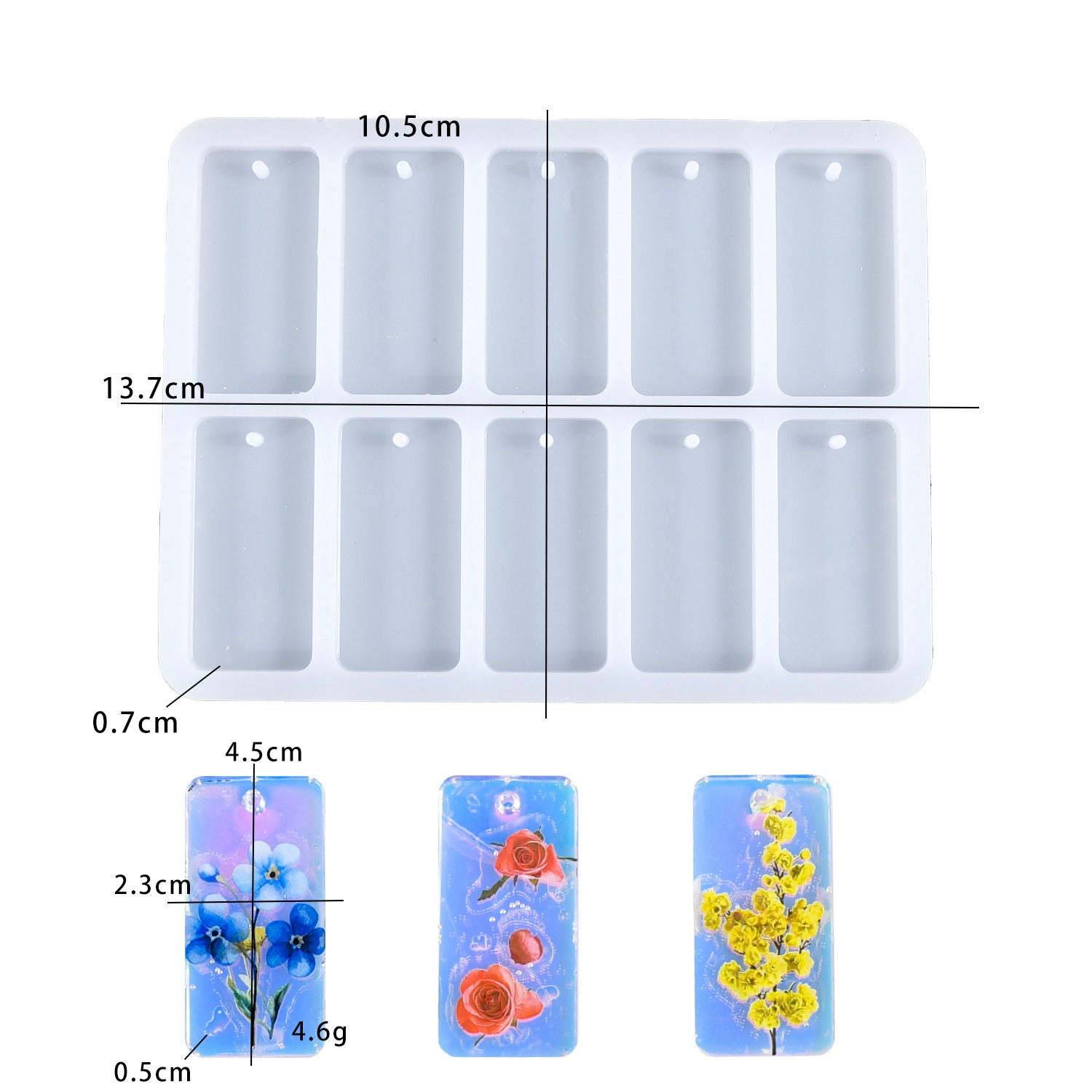 Silicone Mold Tray - DIY epoksi reçine kalıbı 10 bağlantılı
