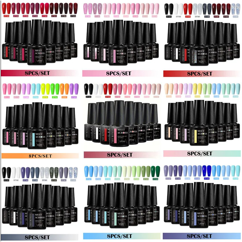 Resin Glitter Pack - 8'li Jel Oje Seti HEMA TPO