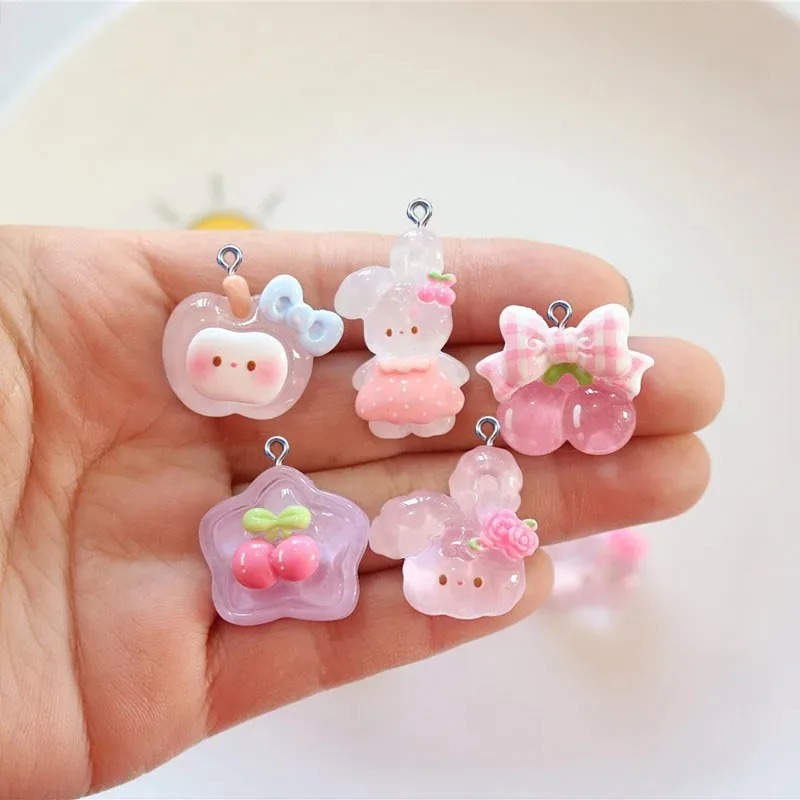 10 adet sevimli kiraz tavşan r - Resin Crafts Diy incelemesi ve fiyatı